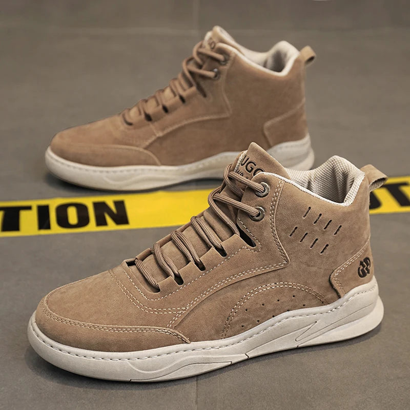 High-Top Motorcycle Ankle Boots