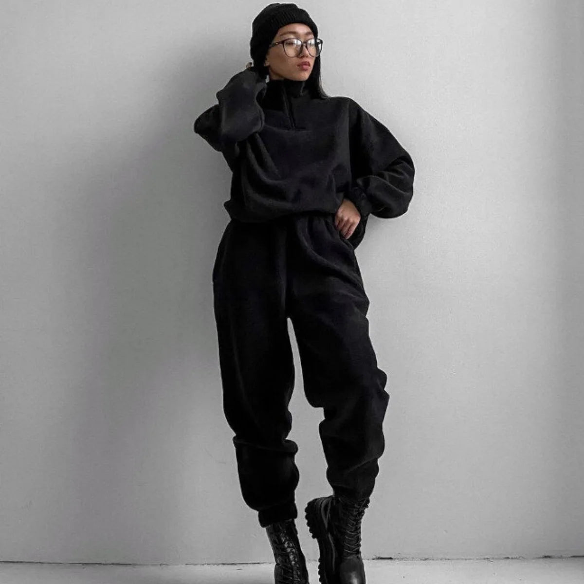 Women Two-Piece Hooded Sportswear Set