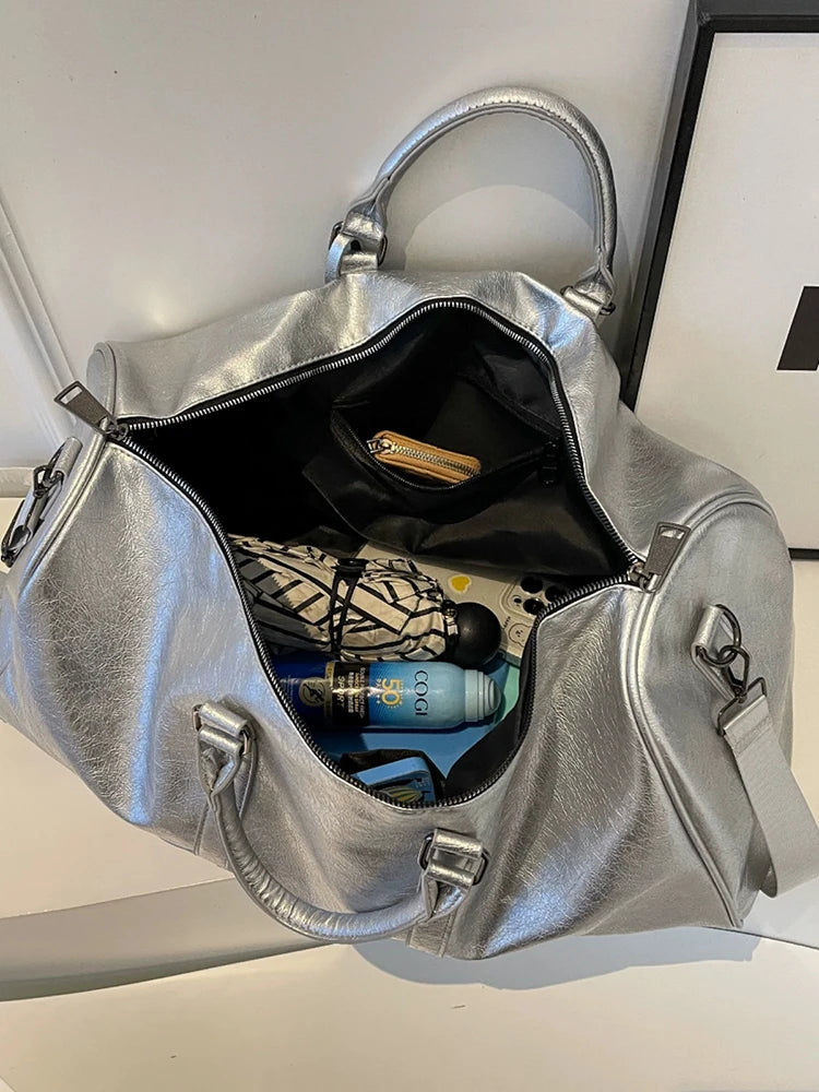 Lightweight PU Leather Duffel Bag