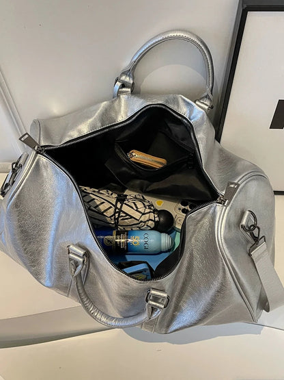 Lightweight PU Leather Duffel Bag