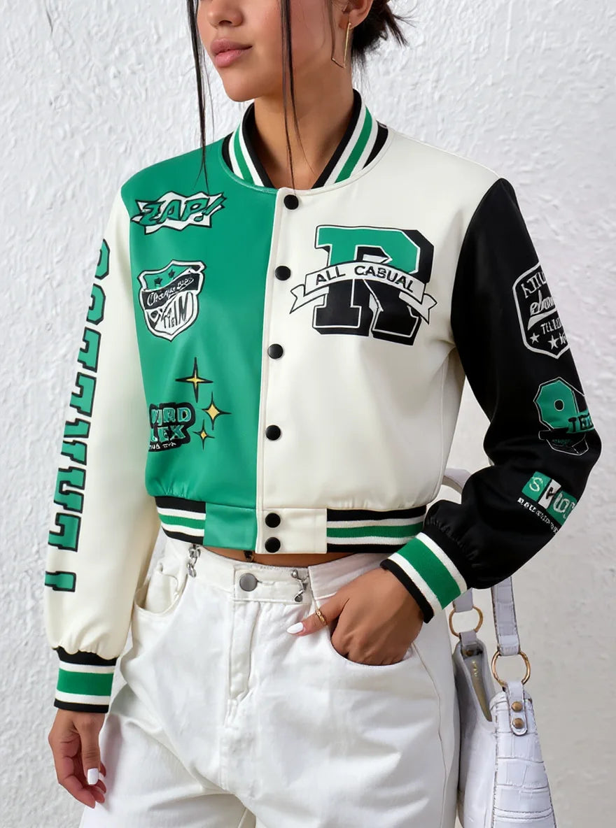 Color-Block Baseball Jacket