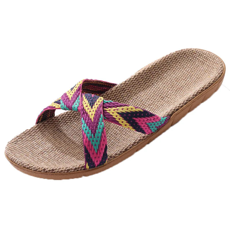 Striped Hemp Flip Flops