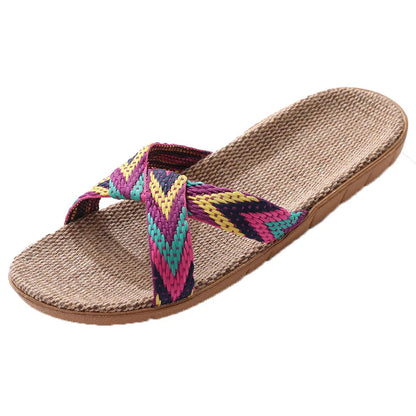 Striped Hemp Flip Flops