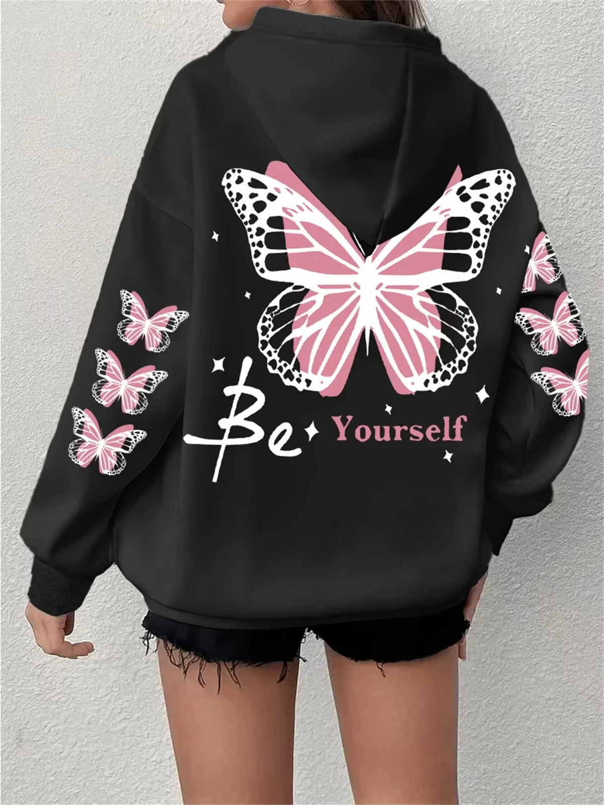 Butterfly Graphic Pullover Hoodie