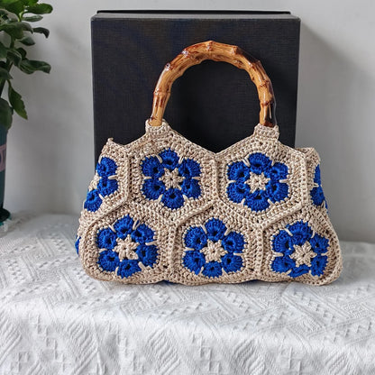 Crochet Bamboo Handle Tote