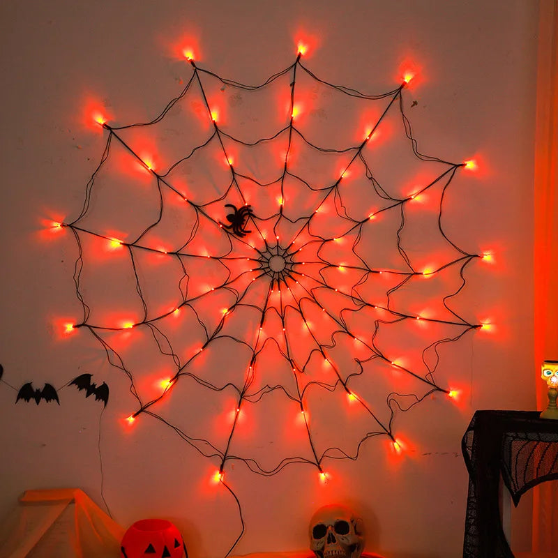 Glowing Spider Web Light Decor