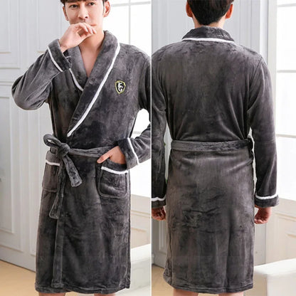 Men’s Plus Size Flannel Kimono Robe