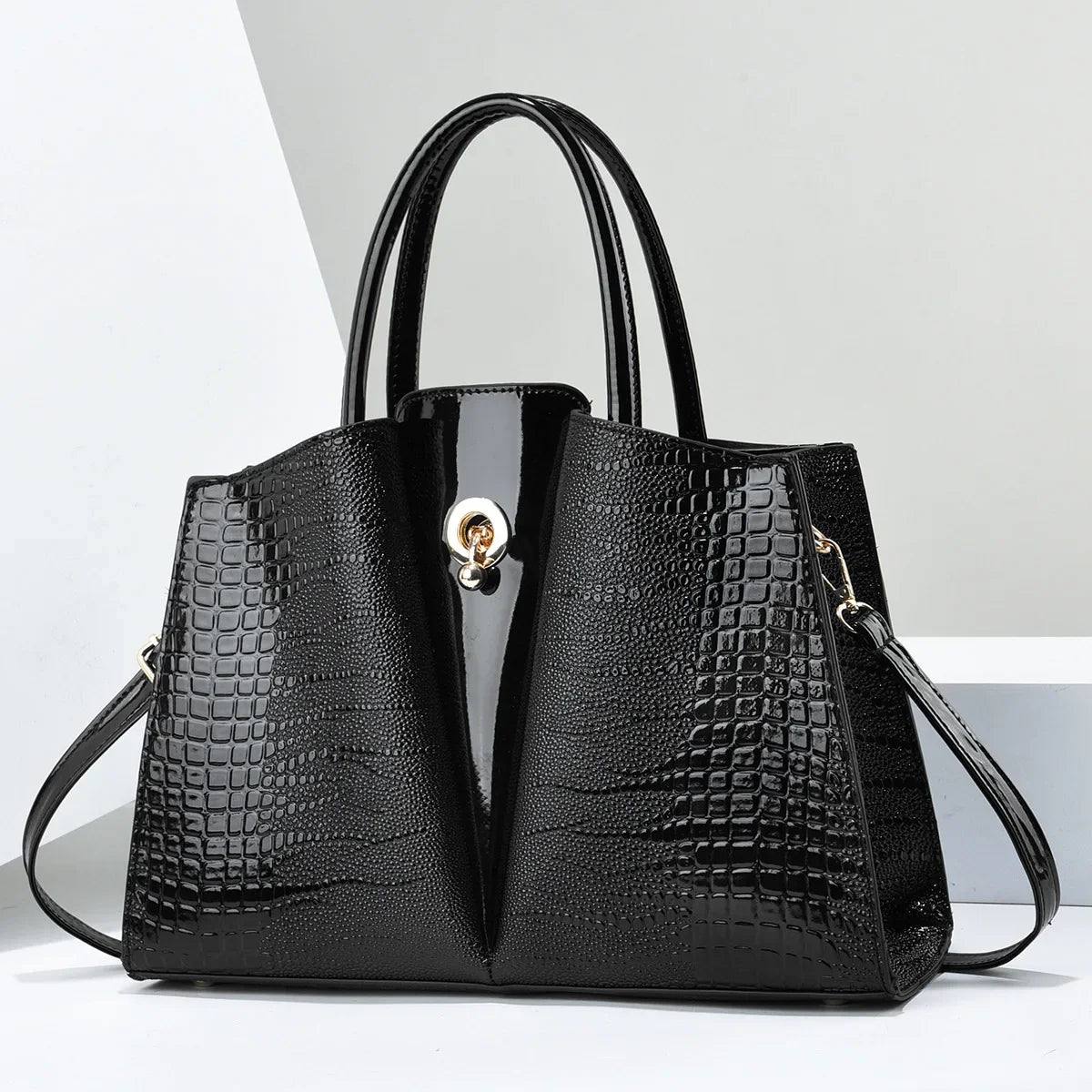 Polyester Solid Zipper Tote Bag