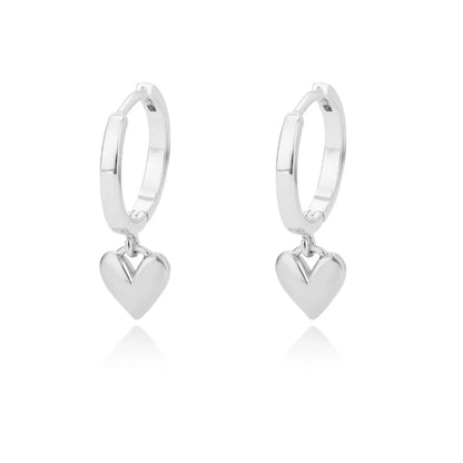Hollow zircon heart earrings