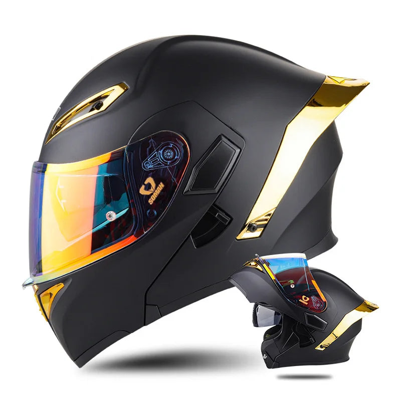 Soman Double-Visor Flip-Up Helmet