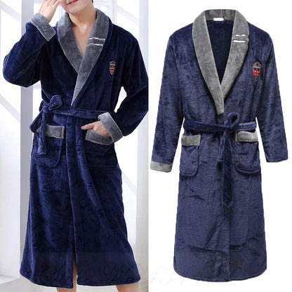 Men’s Plus Size Flannel Kimono Robe