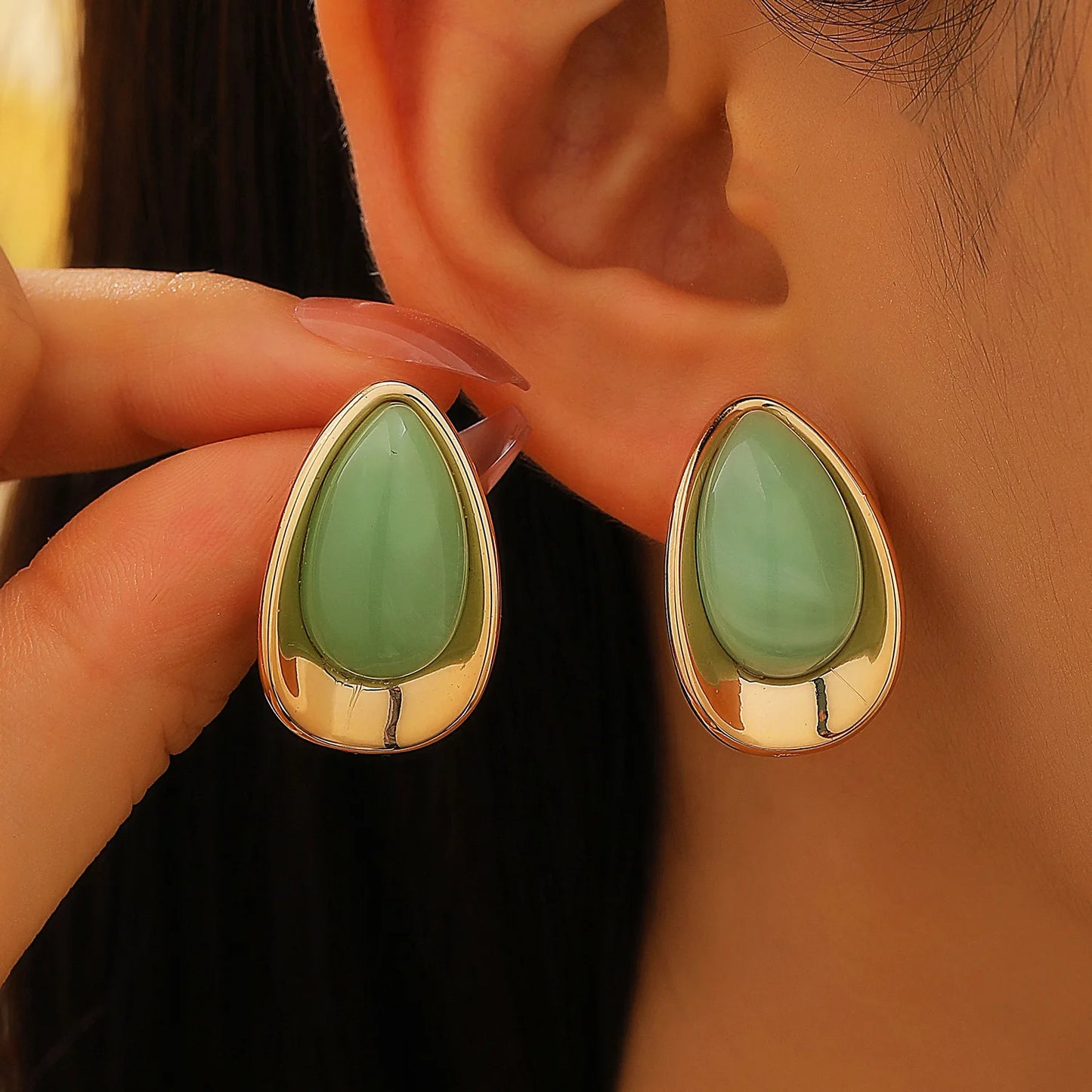 Elegant Enamel Drop Earrings