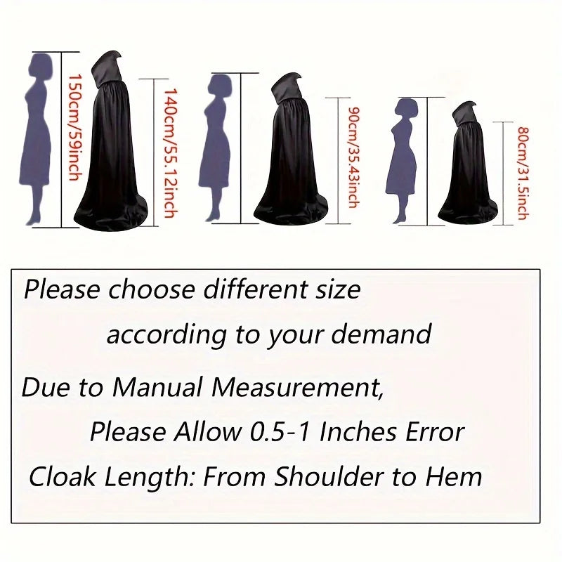 Black Grim Reaper Costume Cloak