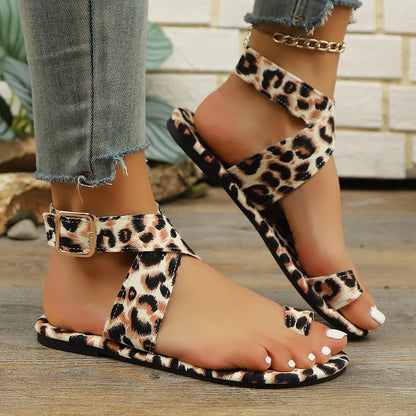 Leopard Flat Sandals