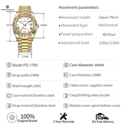 Pagani Design Gold White Watch