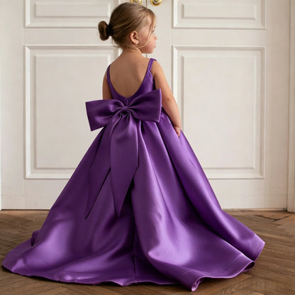 Satin A-Line Flower Girl Dress