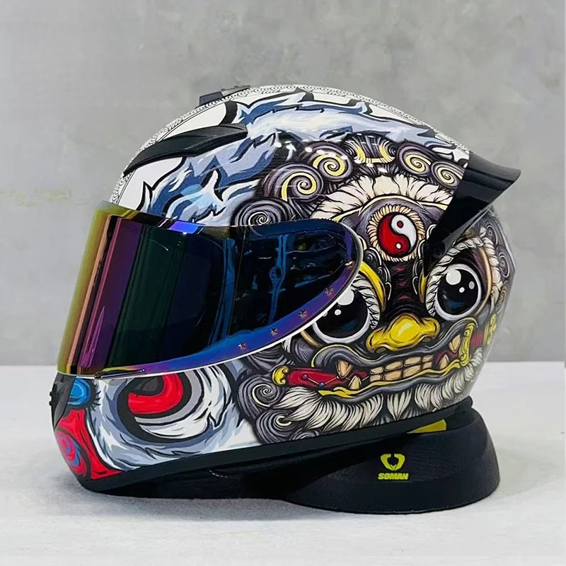 KEAZ Retro Vintage Full-Face Helmet