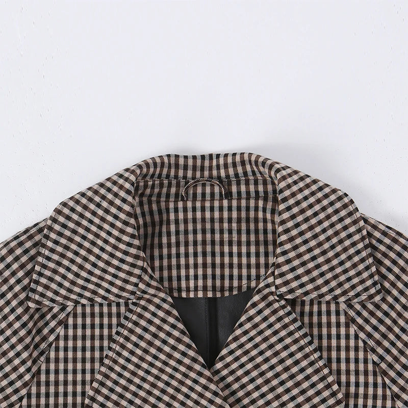 Plaid Drawstring Short Coat