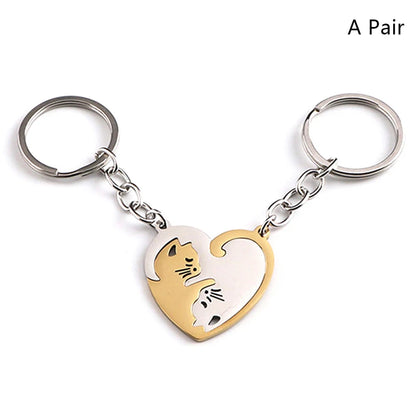 Cute Hug Cat Keychain Creative