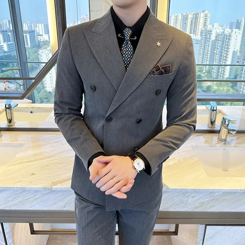 Jacket Trousers Double Breasted Suit