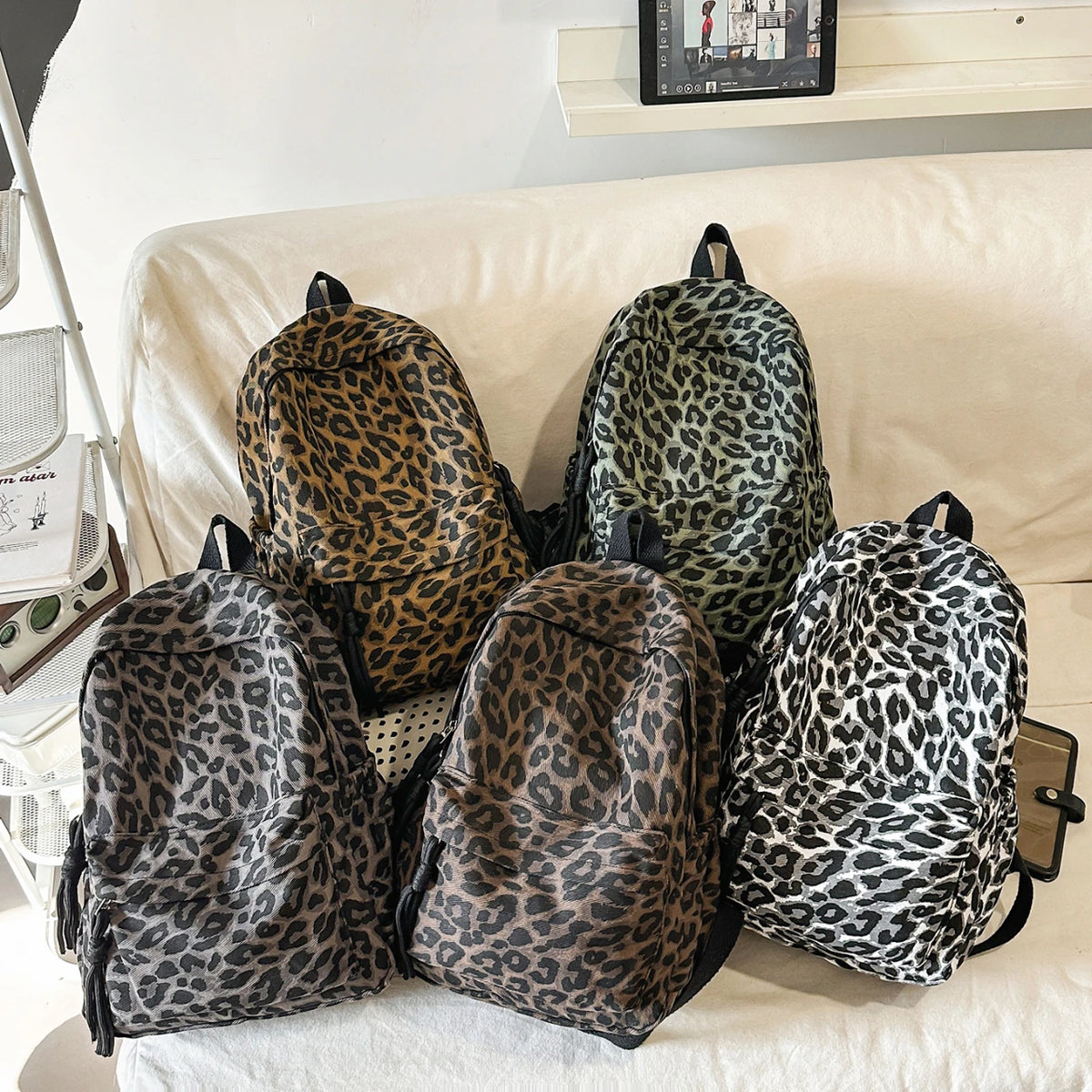 Leopard Print School Backpack
