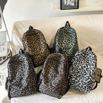Leopard Print School Backpack