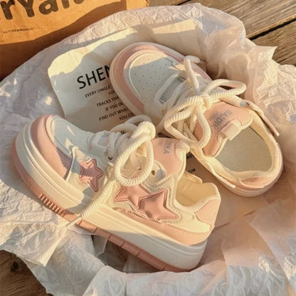Kawaii Pink Platform Sneakers