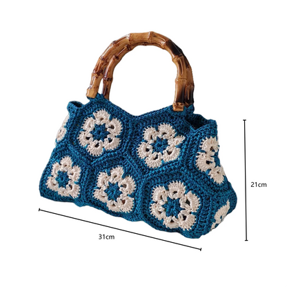 Crochet Bamboo Handle Tote