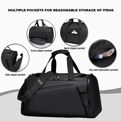 Nylon Duffel Bag with Shoe Compartment