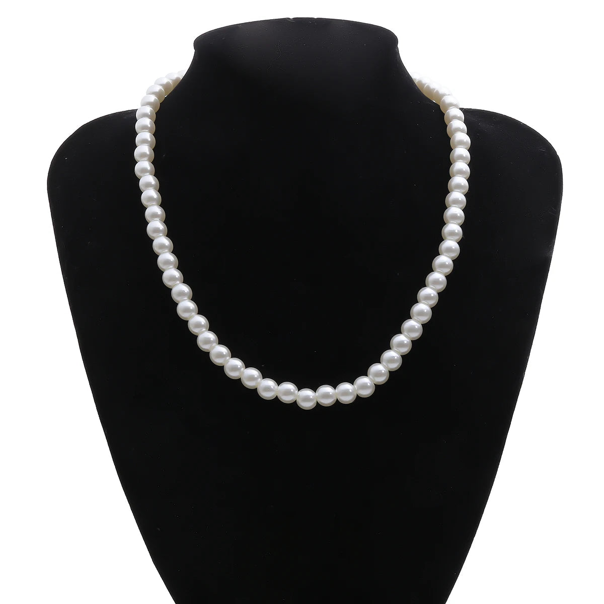 Pearl Round Iron Choker Necklace Party