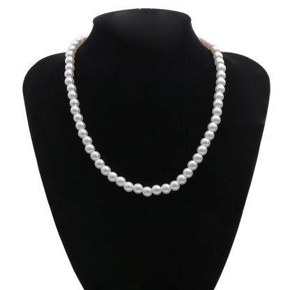 Pearl Round Iron Choker Necklace Party