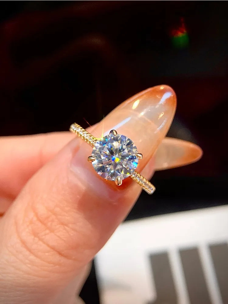 Round Moissanite Band Ring
