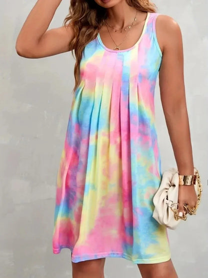 Tie-Dye Flare Dress