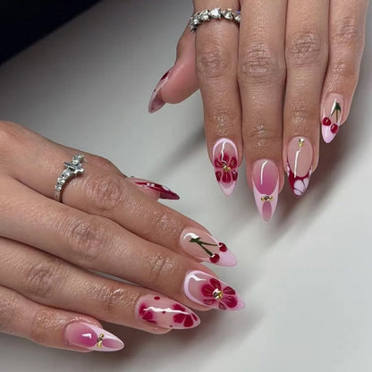 24Pcs French Ballerina Nail Tips