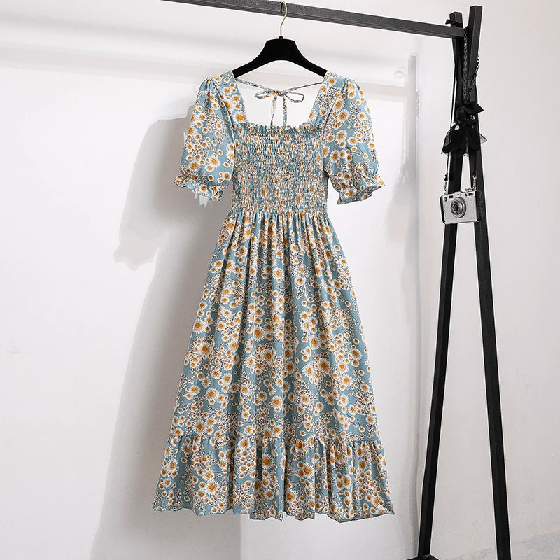 Summer Pleated Chiffon Dress