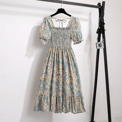 Summer Pleated Chiffon Dress
