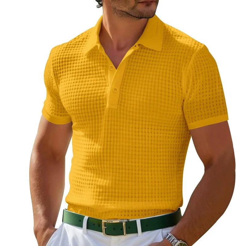Solid Button Casual Polo