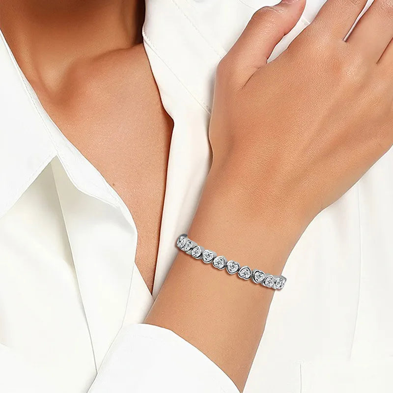14K Gold Trendy Heart Wedding Bracelets