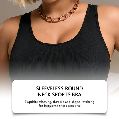 Sleeveless Crew Neck Sports BraLightweight