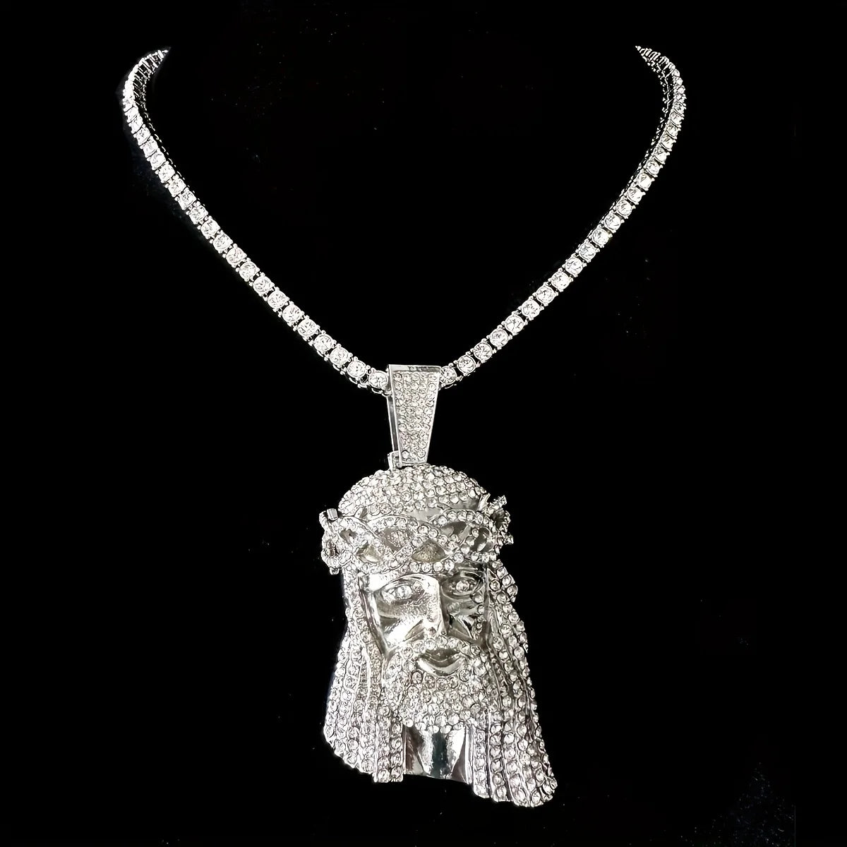 Glass Punk Face Jesus Pendant Party