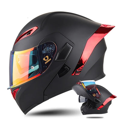 Soman Double-Visor Flip-Up Helmet