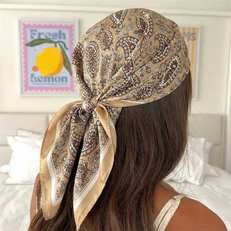 Printing Silk Square Hair Scarf