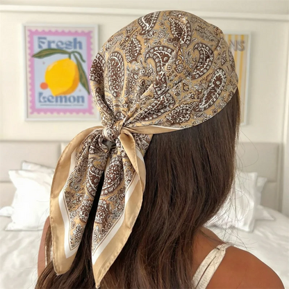 Printing Silk Square Hair Scarf