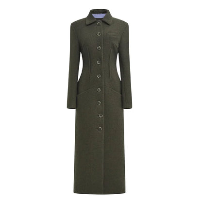 Faux Wool Maxi Overcoat