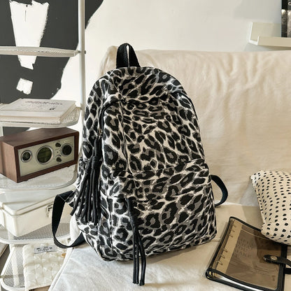 Leopard Print School Backpack