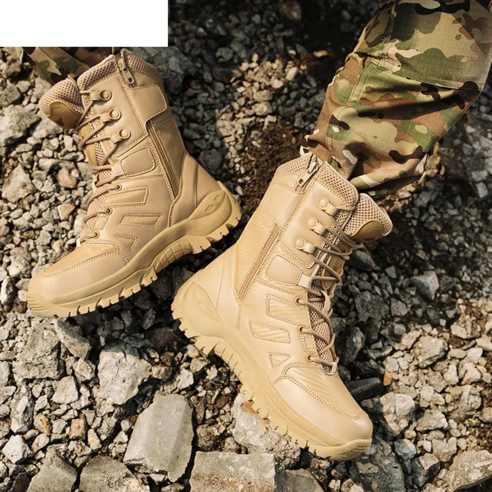 Breathable Leather Combat Boots