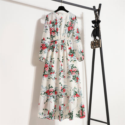 Floral Bohemian Chiffon Maxi Dress