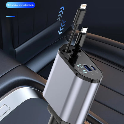 4 in 1 Retractable Car Charger