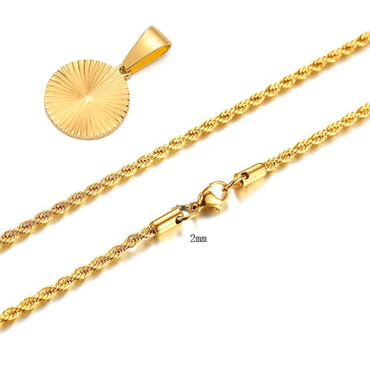 Metal Round Stainless Necklace Party