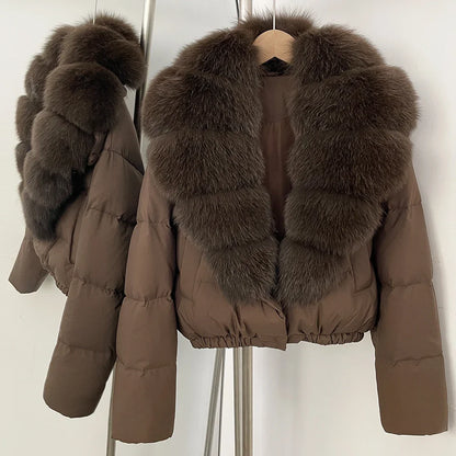 Fur Collar Duck Down Puffer Jacket